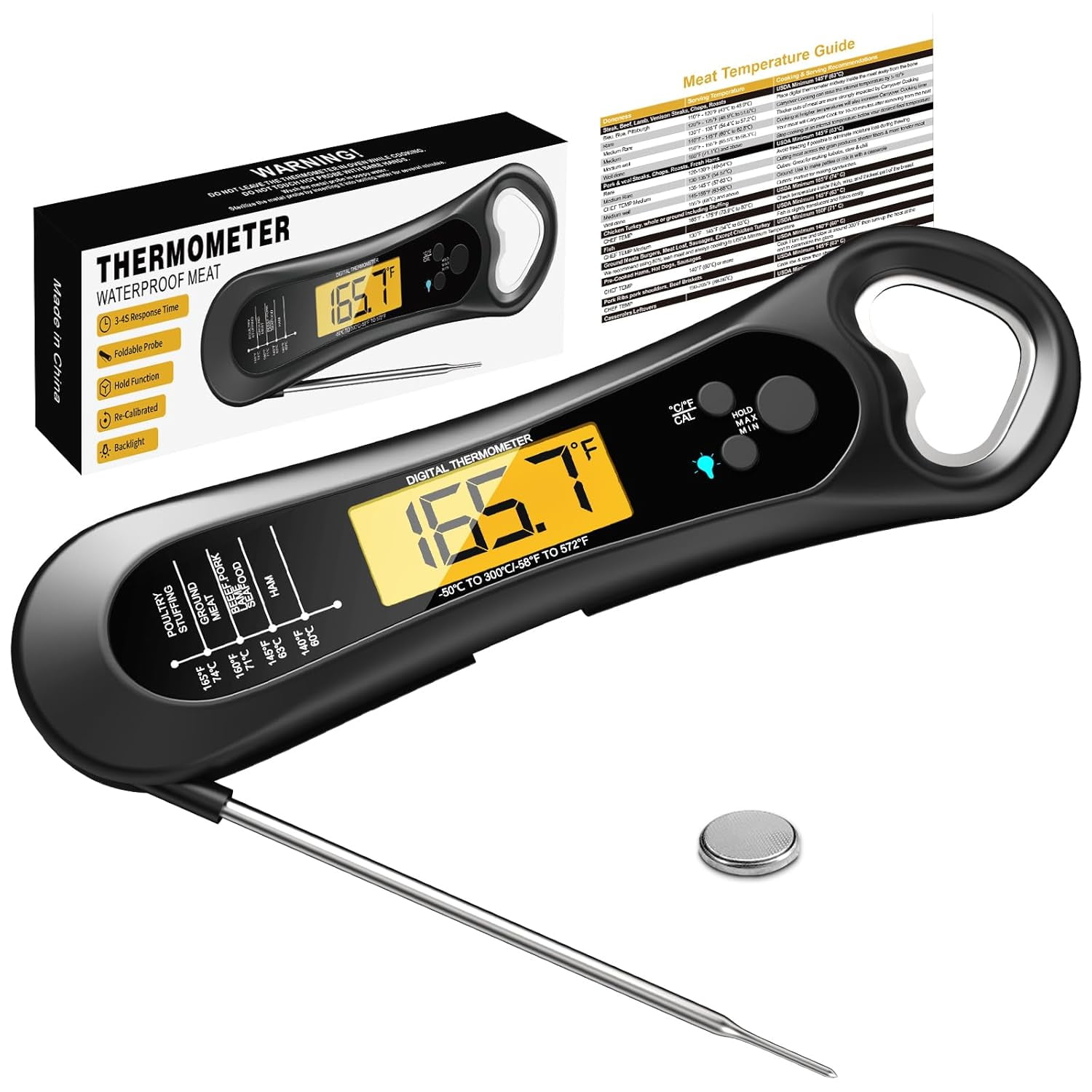 Meat Thermometer Digital, Instant Read Meat Thermometer for Grill and ...