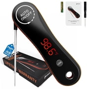 Meat Thermometer Digital - Paysean Instant Read Meat Thermometer with Auto Rotating Backlit Display, IP67 Waterproof for Cooking, Grilling, BBQ, Candy Deep
