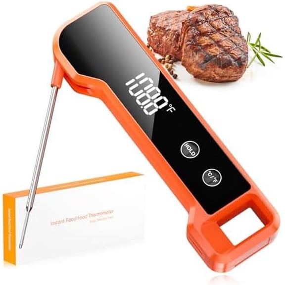Meat Thermometer Digital Read Thermometer for Cooking, Kitchen Thermometers with Backlight, , Auto-Rotating, BBQ Thermometer for Grill Oil Fry Candy Thermometer