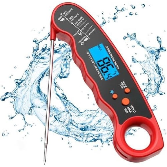 Meat Thermometer Digital  Read Thermometer   Thermometer with Backlight & Calibration for Grill and Cooking Turkey BBQ by