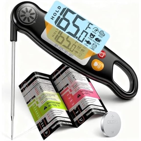 Meat Thermometer Digital - Read Thermometer with Backlight for Cooking Grilling Baking Kitchen Candy BBQ Oil Liquid, Backlit Display, Included