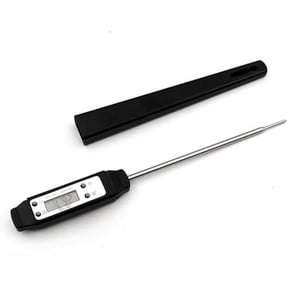 Meat Thermometer, Digital Thermometer Read with 120mm Long Probe, Automatic Calibration, Kitchen Cooking Thermometer for BBQ, Grill, Deep Fry, Water Temperature (Black)