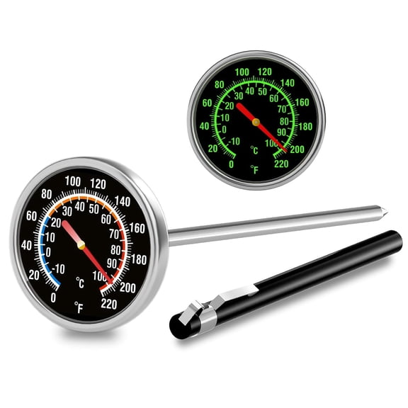 Meat Thermometer - Instant Read Food with 5.5-Inch Stainless Steel Probe for Cooking, Steak, Bread, Chicken, Grilling, Milk, Tea & Coffee 1.5-Inch Dial Kitchen Temperature (1PCS)