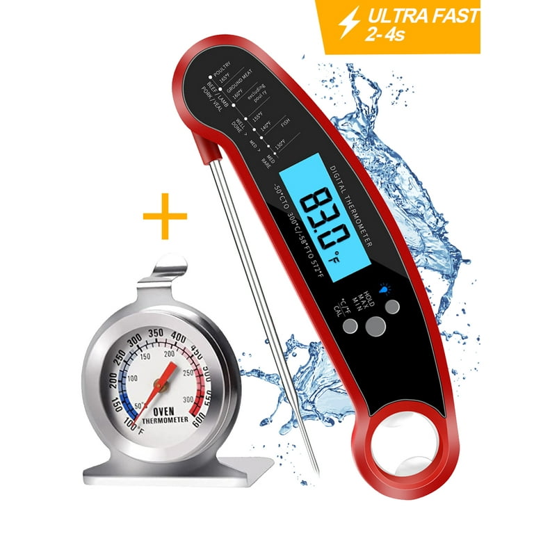 Meat Thermometer for Grilling Digital Folding Thermometer Food Thermometer  & Oven Thermometer