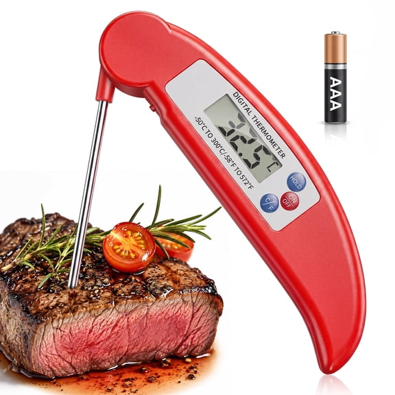 Arenviy Digital Meat Thermometer for Cooking, Instant Read Food Thermometer for Grill, BBQ & Kitchen, Foldable, 4.3-inch Probe
