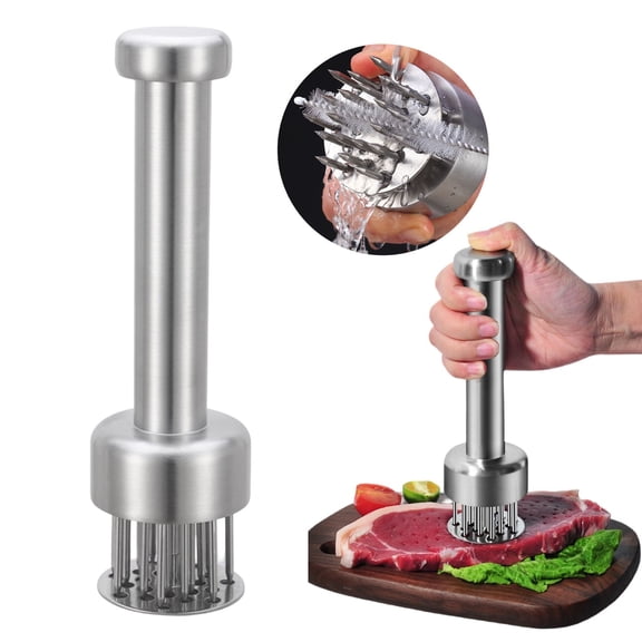 Meat Tool With 21 Needles & Retractable Guard 304 Stainless Meat For Tenderizing Beef Turkey Chicken Steak Dishwasher,Meat Grinder