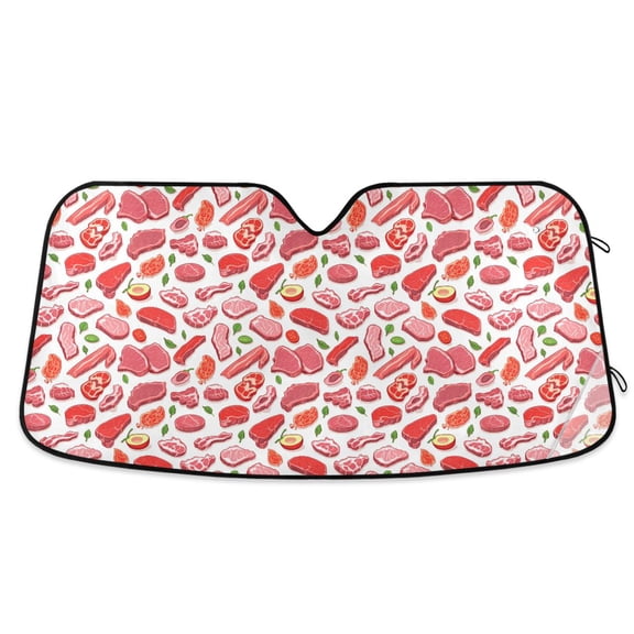 Meat and Leaf Car Windshield Sun Shade Foldable Car Front Window Visor Heat and UV Protection 53x23.5
