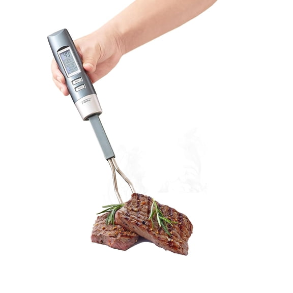 Meat rmometer Fork with Electronic Ready Alarm, Digital Cooking Instant Read, LCD Display and Led Light, Grill rmometers for BBQ Grilling Gadgets Steak Pork