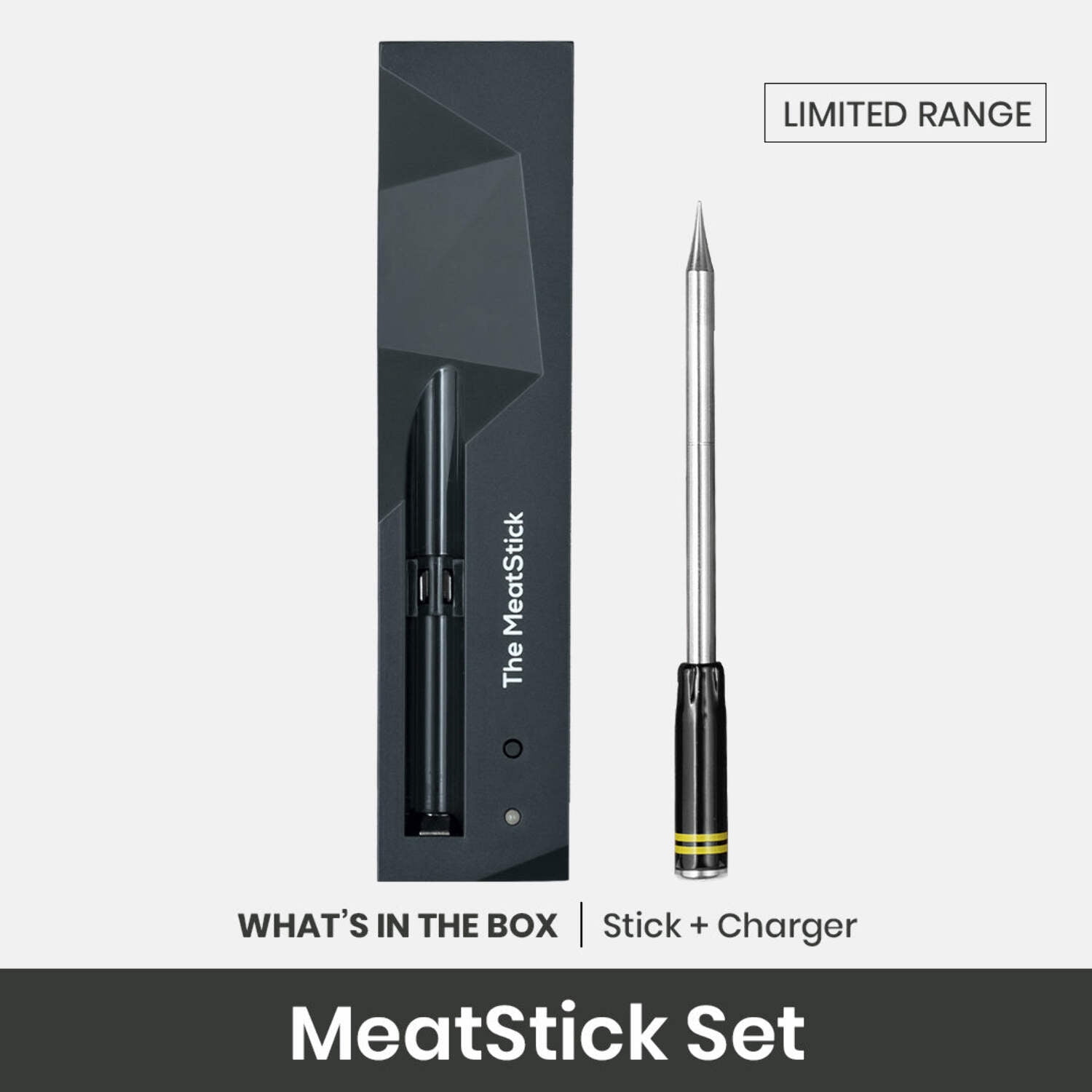 MeatStick Set | Wireless Meat Thermometer with Bluetooth | for BBQ, Kitchen, Smoker, Air Fryer, Deep Frying, Oven, Sous Vide, Grill, Rotisserie | Limited Range