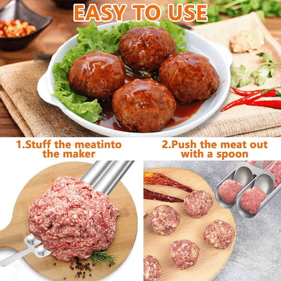 Meatball Maker+Cutting Spade Multifunction Meatball Scoop Maker Stainless Steel Kitchen Manual Meatball Making Tools B