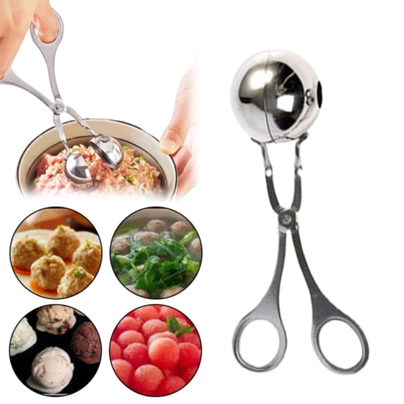 Meatball Maker with Detachable Handles | Stainless Steel Meatball Scoop & Cake Pop Scoop for Kitchen | Non-Stick & Anti-Slip - Perfect for Meatballs, Cookie Dough, Desserts by Safeglitz