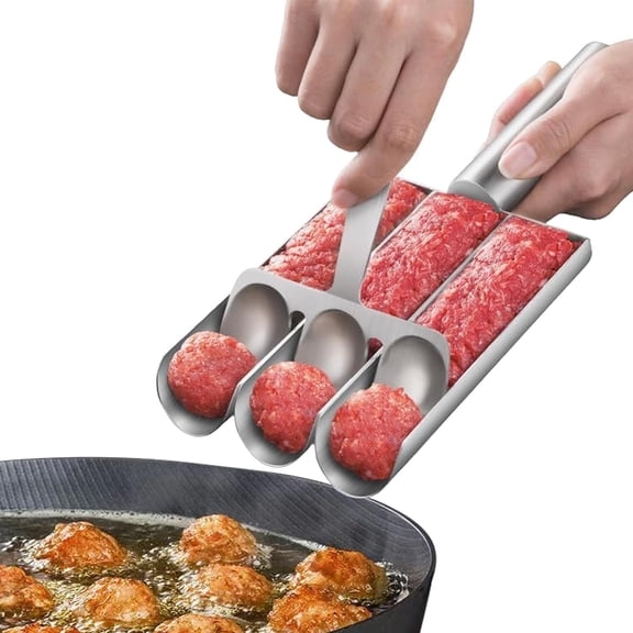 Maker Stainless Steel Meatball Mold Meatball Baller Scoop Manual Portable Handle Non-Stick Easy Clean Meatball Maker Tool for Cookie Dough