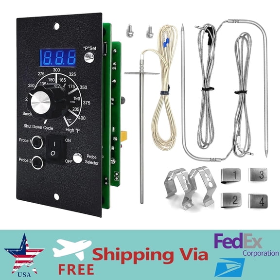 Meatender PID Digital Pro Controller Replacement (Item#365) for Traeger Pellet Grill with 1 RTD Sensor and 2 Meat Probes 5.5" x 2.8" x 2"