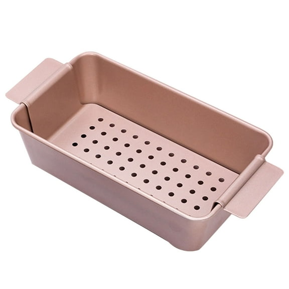 Meatloaf Pan with Drain Tray, 1 Pack, Non Stick Meat Loaf Pan with Tray, 9.8x5.7 Inch Bread Baking Pan with Insert Easy Removal Perforated, Bakeware Loaf Pan