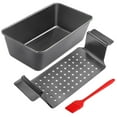 thumbnail image 1 of Meatloaf Pan with Drain Tray, Nonstick Baking Loaf Pan with Insert 9 x 5 Inches Loaf Pans for Baking Bread and Meat, 2-Piece Set, Black, 1 of 7