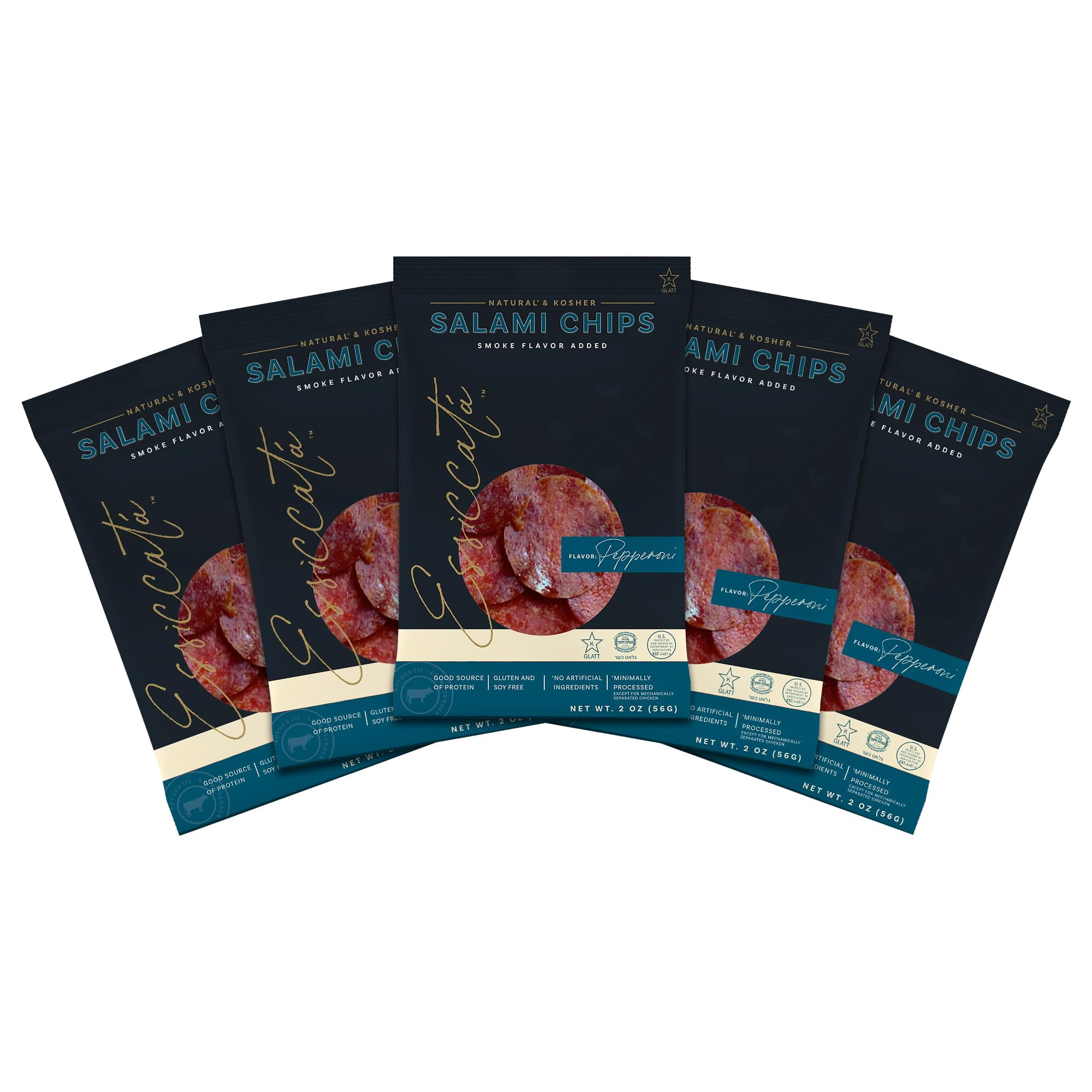 Meats Kosher Salami Chips MSF2 Sliced Sausage, Charcuterie Meat