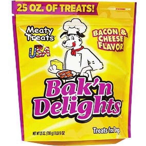 Meaty Treats Bak'n Delights Bacon & Cheese Flavor Dog Treats, 25 oz