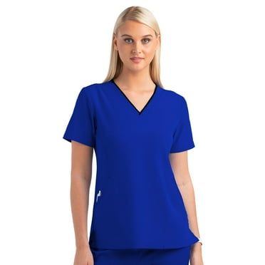 Meavn Matrix Impulse Women's Contrast Curved V-Neck Scrub Top (Free Shipping)