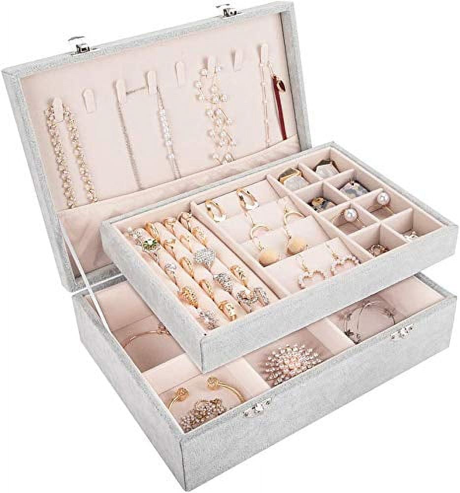 Mebbay 2 Layer Velvet Jewelry Box with Lock Grey in Nepal at NPR 12004 Rating 4