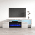 thumbnail image 1 of Inferno BL-EF Fireplace TV Stand for TVs up to 80", Modern High Gloss 73" Entertainment Center, Electric Fireplace TV Media Console with Storage Cabinets, 1 of 5