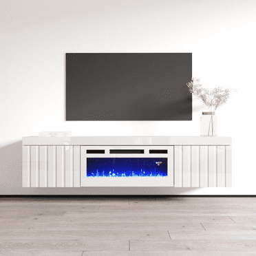 Meble Furniture Knoxville WH-EF Electric Fireplace 71" TV Stand White
