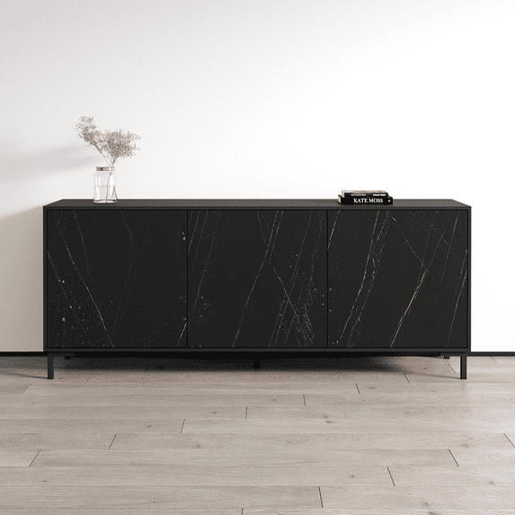 Meble Furniture Marmo 190 Sideboard Black