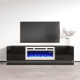 thumbnail image 1 of Shu WH-EF Fireplace TV Stand for TVs up to 80", Modern High Gloss 71" Entertainment Center, Electric Fireplace TV Media Console with Storage Cabinets, 1 of 5