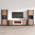 thumbnail image 1 of Meble Furniture Woody WH-EF Electric Fireplace Entertainment Center Oak/Gray, 1 of 5