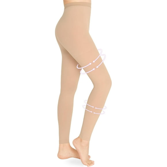 MecTo 1 Pair Beige XL Size 20-30 mmHg Compression Pantyhose Medical Footless Compression Stockings for Women,Pregnant, Teacher, Doctor