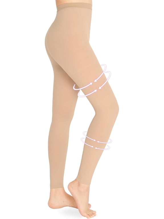 1 Pair Beige XXL Size 20-30 mmHg Compression Pantyhose Medical Footless Compression Stockings for Women,Pregnant, Teacher, Doctor