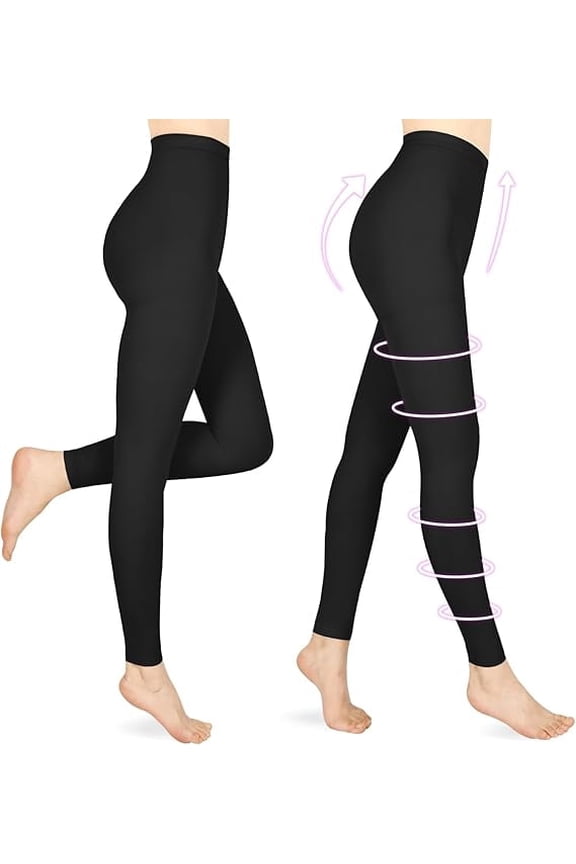 2 Pairs Black XL Size 20-30 mmHg Compression Pantyhose Medical Footless Compression Stockings for Women,Pregnant, Teacher, Doctor