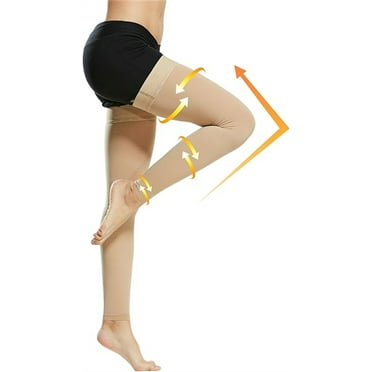 MecTo 20-30 mmHg Medical Compression Stockings for Men and Women,Beige Thigh Long Footless Support Compression Socksfor Graduated Support Varicose Veins