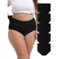 thumbnail image 1 of MecTo Women’s Plus Size Cotton Panties, High Waist Full Coverage Underwear, 5-Pack, Size 5XL, 1 of 7