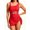 b-Red, variant on MecTo Women's Swimsuit 2 Piece Swim Suit High-Waisted Tummy Control Bathing Suit Tie Knot Skirt Top with Triangle Bottom Tankini Sets Blue S