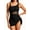 c-Black, variant on MecTo Women's Swimsuit 2 Piece Swim Suit High-Waisted Tummy Control Bathing Suit Tie Knot Skirt Top with Triangle Bottom Tankini Sets Blue S