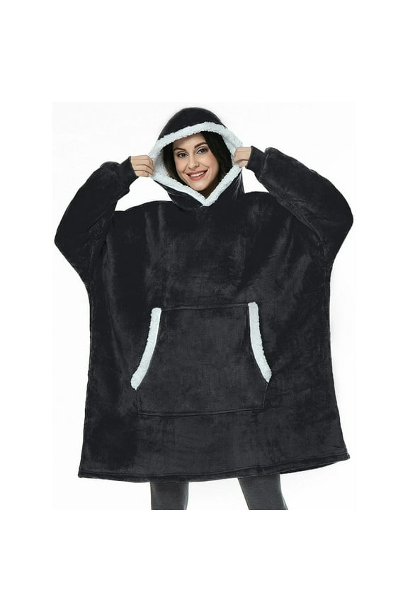 Christmas Wearable Blanket Hoodie Gift for Mom and Dad, Oversized Sherpa Fleece Blanket Sweatshirt with Sleeves & Pocket
