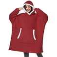 thumbnail image 1 of MecTo Wearable Blanket Hoodie Women’s Day Gift, Oversized Sherpa Fleece Blanket Sweatshirt with Sleeves & Pocket, 1 of 5