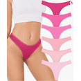 thumbnail image 1 of MecTo Womens Cotton Thongs, No Show Underwear for Women, Low Rise Thong Panties, 6-Pack, 1 of 1