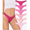 thumbnail image 1 of Sunm Boutique Womens Cotton Thongs, No Show Underwear for Women, Low Rise Thong Panties, 6-Pack, 1 of 1