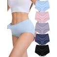 thumbnail image 1 of MecTo Womens Modal Underwear 5 Pack High Waist Briefs Breathable Full Coverage Ladies Panties, 1 of 8