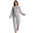 thumbnail image 1 of MecTo Women Plus Size Fluffy Pajamas Sets, Lady Fleece Long Sleeves PJ, Grey, 2 piece, Size 5XL, 1 of 10