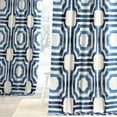 thumbnail image 1 of Mecca Blue Printed Cotton Curtain (1 Panel), Mecca Blue, 50W X 84L, 1 of 6