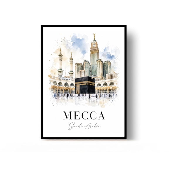 Mecca Saudi Arabia City Travel Wall Art Decor Unframed Paper Print