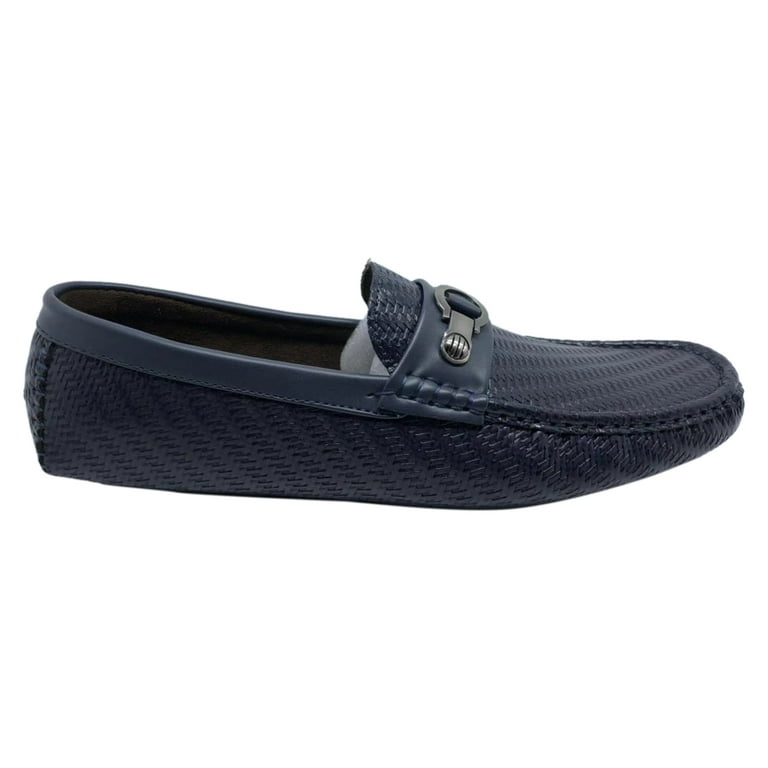 Mecca Woven Texture Slip-On Bit Buckle Loafer Shoes For Men, ME