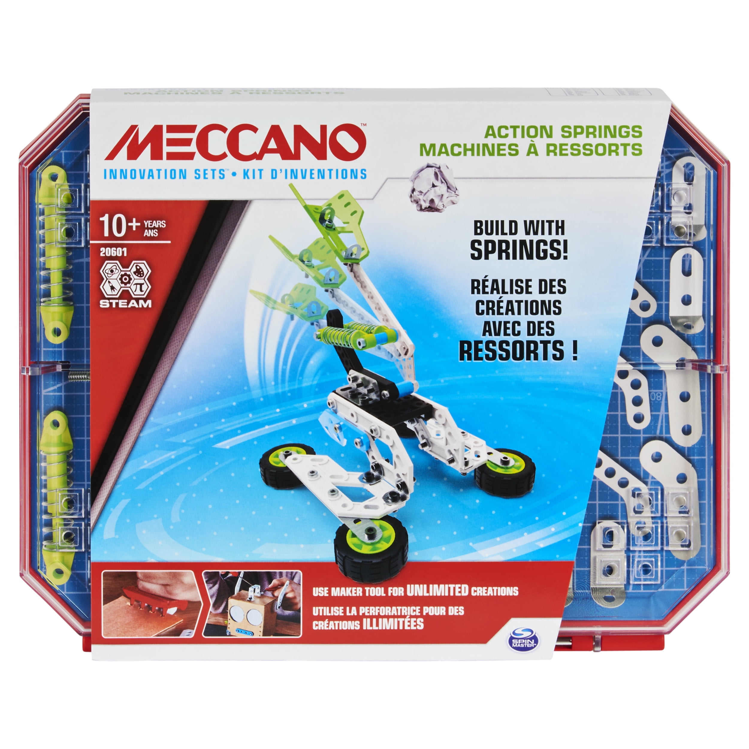Meccano, Action Springs Innovation Set STEAM Building Kit, for Kids Aged 10  and up