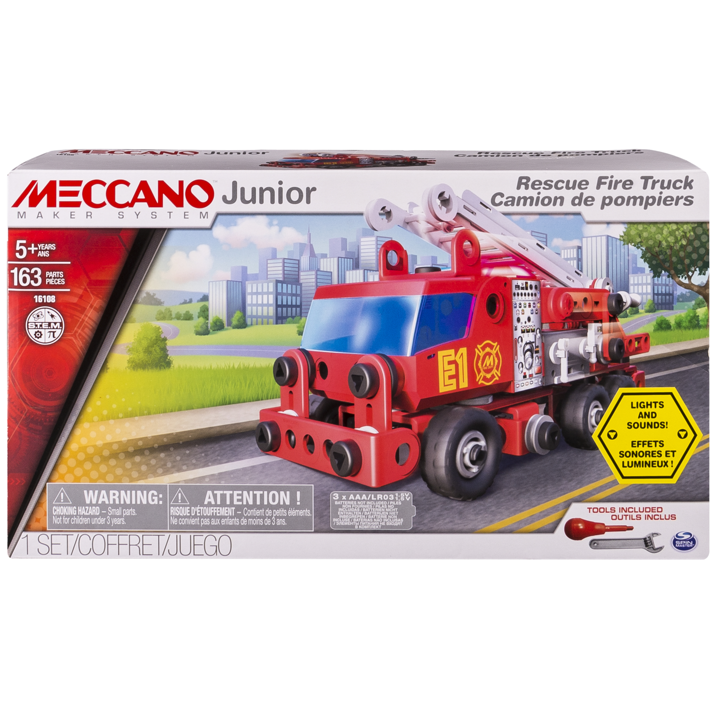 Meccano Junior Rescue Fire Truck with Lights and Sounds Model Building Kit - image 1 of 8