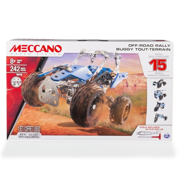 Meccano, Off-Road Rally, 15 Vehicle Model Building Set, 242 Pieces, STEM Engineering Education Toy for Ages 8 and Up