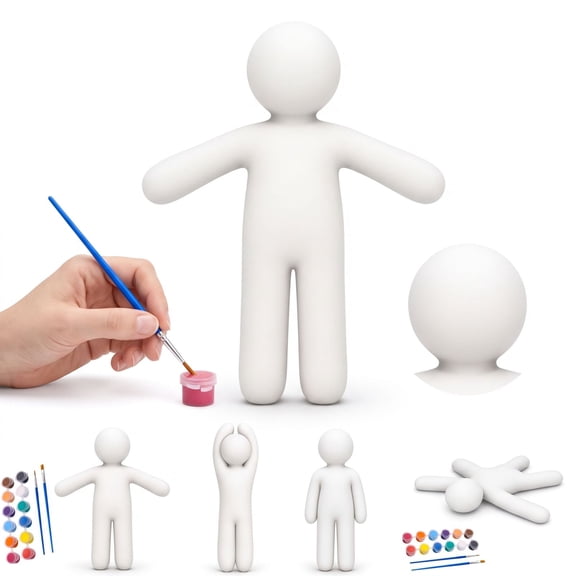 Meccha Chameleon 3D Printed Figures, 6 Inch Blank Camouflage Game Figurines Including Paint Bottles and Painting Brushes (A)