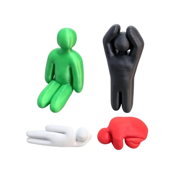 Meccha Chameleon DIY Craft Hide Figure Bundle, Blank 3D Printed Four Multi-Stance Miniatures, Paintable Matte Toy Set For Drawing Practice And Party Game Supplies