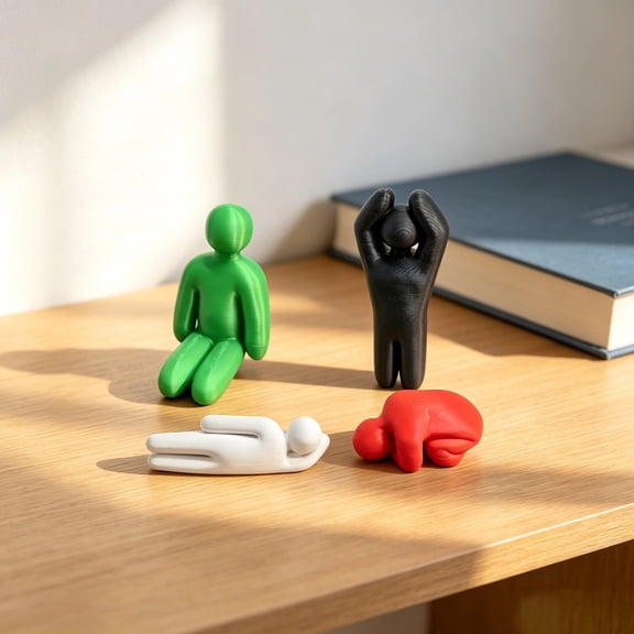 Meccha Chameleon Game Mini Figurine, 3D Printed Multi-Pose Mini Statue, Unique Tabletop Ornament For Chameleon Game Collectors (4Pcs, A)